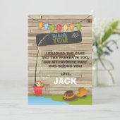 魚釣り誕生日サンキューカード魚釣りパーティー サンキューカード (スタンド正面)