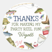 魚釣り誕生日シール ラウンドシール (正面)