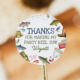 魚釣り誕生日シール ラウンドシール