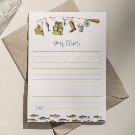 魚釣り誕生日タイムカプセルノートメッセージカード サンキューカード