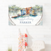 魚釣り誕生日パーソナライズされたパーティー標識 横断幕 (インサイチュ)