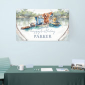 魚釣り誕生日パーソナライズされたパーティー標識 横断幕 (トレードショー)