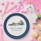 魚釣り誕生日パーソナライズされた水彩 ペーパープレート (パーティー)