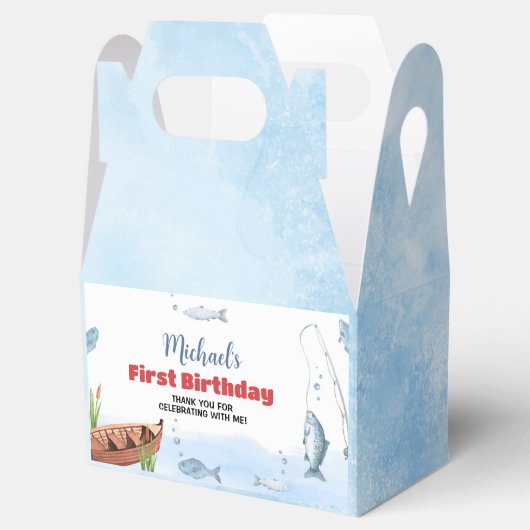 魚釣り誕生日パーティーの好意ボックス フェイバーボックス (オープン)