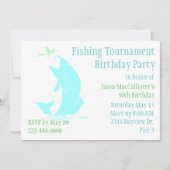 魚釣り誕生日パーティーの招待 招待状 (正面)