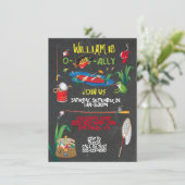 魚釣り誕生日パーティーへの招待 招待状 (スタンド正面)