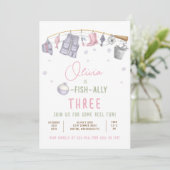 魚釣り誕生日パーティーガールO – フィッシュアリーパーティー 招待状 (スタンド正面)