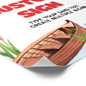 魚釣り誕生日パーティーテーブルの署名 ポスター (角)