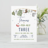 魚釣り誕生日パーティーボーイオフィッシュ – 同盟国誕生日 招待状 (スタンド正面)