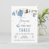 魚釣り誕生日パーティーボーイオフィッシュ – 同盟国誕生日 招待状 (スタンド正面)