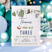 魚釣り誕生日パーティーボーイオフィッシュ – 同盟国誕生日 招待状