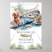 魚釣り誕生日会ウェルカムサイン ポスター (正面)