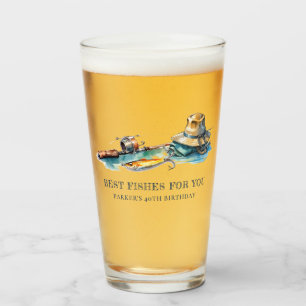 魚釣り誕生日会パーソナライズされたおもしろい タンブラーグラス