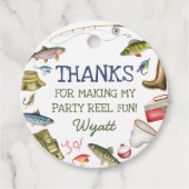 魚釣り誕生日円メッセージカード フェイバータグ (正面)