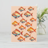 魚釣り誕生日招待状カード 招待状 (スタンド正面)