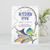 魚釣り誕生日招待状魚招待状 招待状 (スタンド正面)