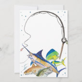 魚釣り誕生日招待状魚招待状 招待状 (裏面)