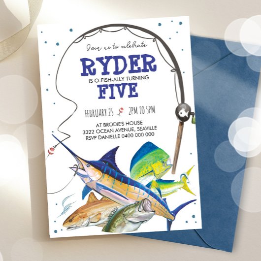 魚釣り誕生日招待状魚招待状 招待状