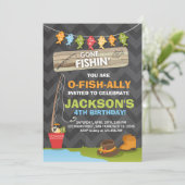 魚釣り誕生日招待状魚釣りパーティーボーイ 招待状 (スタンド正面)