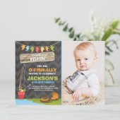 魚釣り誕生日招待状魚釣りパーティーボーイ 招待状 (スタンド正面)