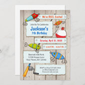 魚釣り誕生日招待状魚釣りパーティー 招待状 (正面/裏面)