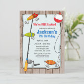 魚釣り誕生日招待状魚釣りパーティー 招待状 (スタンド正面)