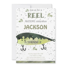 魚釣り誕生日招待状
