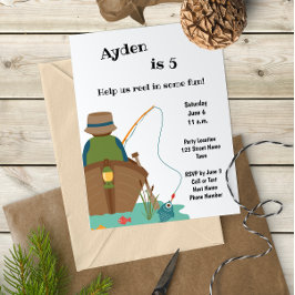 魚釣り誕生日招待状 招待状