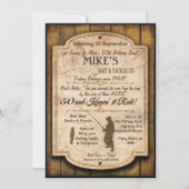 魚釣り誕生日招待状 招待状 (正面)