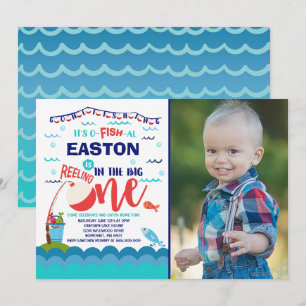 魚釣り誕生日招待状O – フィッシュアリオンパーティー 招待状