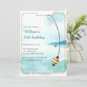 魚釣り誕生日男性へ30th誕生日パーティー 招待状 (スタンド正面)