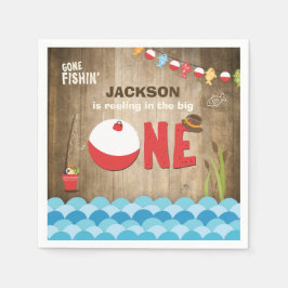 魚釣り誕生日紙ナプキンリーリングザ大きい スタンダードカクテルナプキン