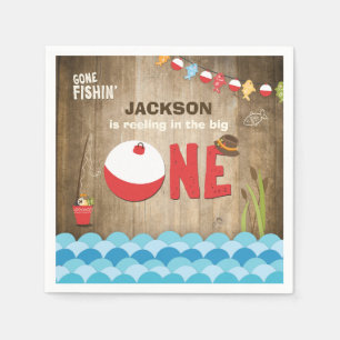魚釣り誕生日紙ナプキンリーリングザ大きい スタンダードカクテルナプキン