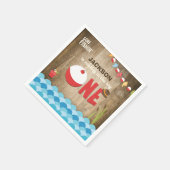 魚釣り誕生日紙ナプキンリーリングザ大きい スタンダードカクテルナプキン (角)