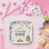 魚釣り誕生日紙プレート ペーパープレート (パーティー)