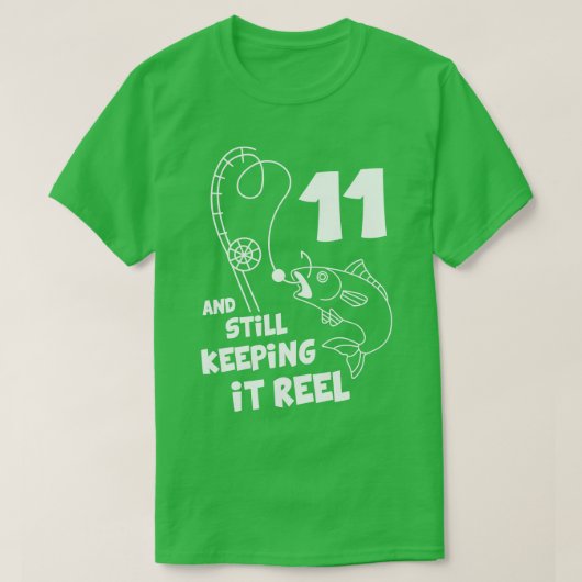 魚釣り誕生日11thデイフィッシャー誕生日ギフト tシャツ (デザイン正面)