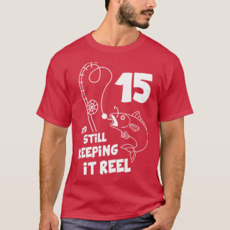 魚釣り誕生日15thデイフィッシャー誕生日プレゼント tシャツ