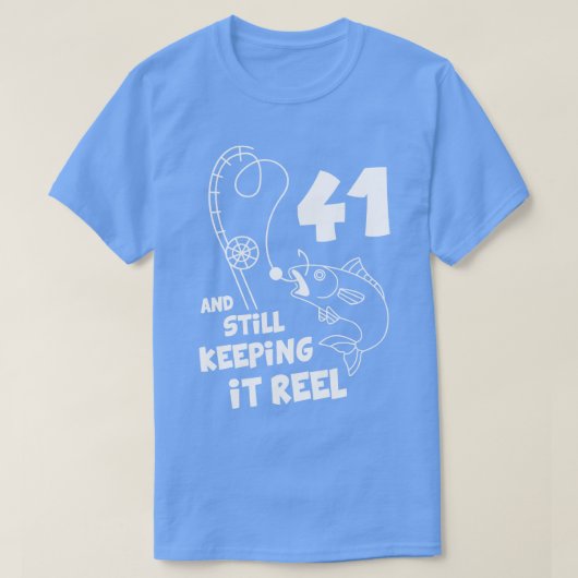 魚釣り誕生日41st日釣り誕生日ギフト tシャツ (デザイン正面)