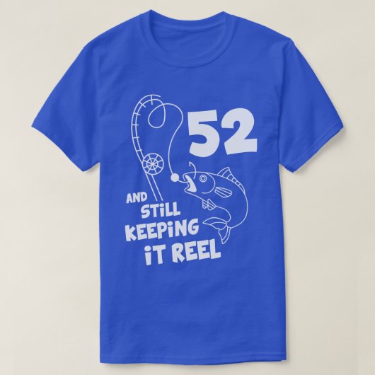 魚釣り誕生日52ndデイフィッシャー誕生日ギフト tシャツ (デザイン正面)
