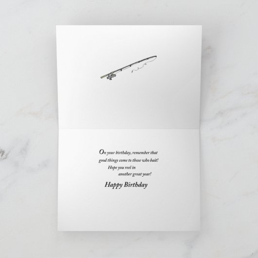 魚釣り誕生日 カード (内部)
