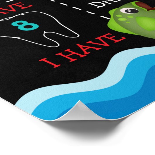 魚釣り誕生日 ポスター (角)