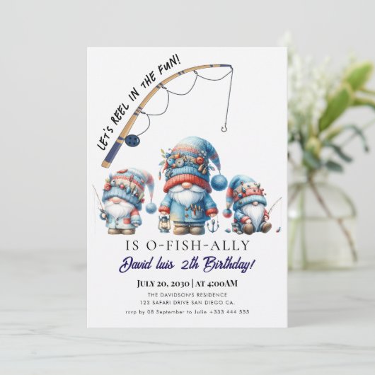 魚釣り誕生日 招待状 (スタンド正面)