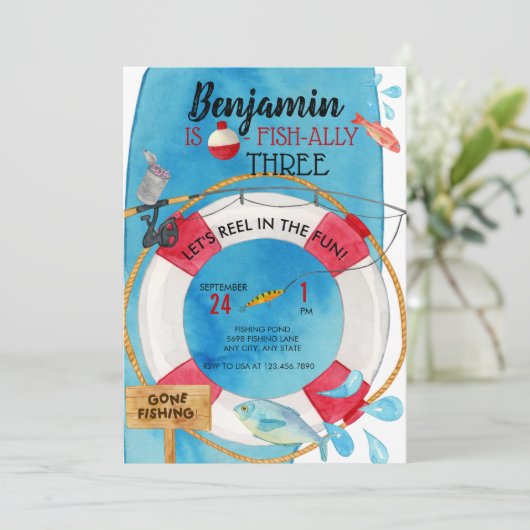 魚釣り誕生日 招待状 (スタンド正面)