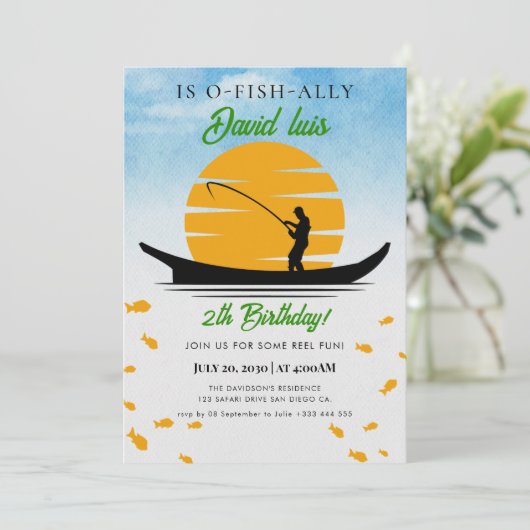 魚釣り誕生日 招待状 (スタンド正面)