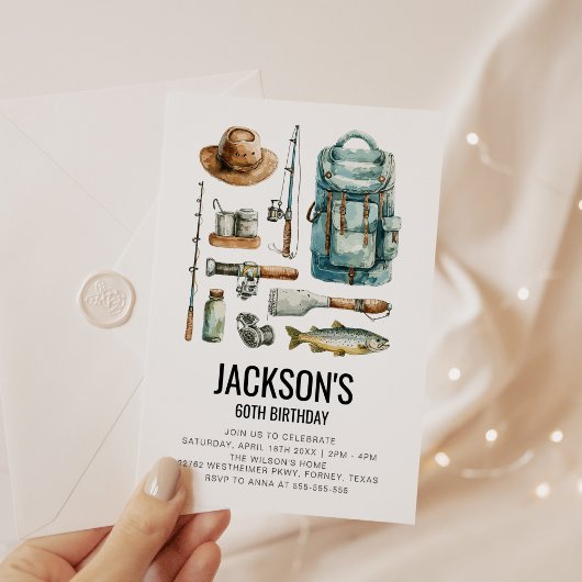 魚釣り誕生日 招待状