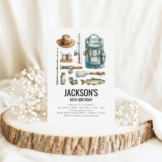 魚釣り誕生日 招待状