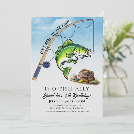 魚釣り誕生日 招待状 (スタンド正面)