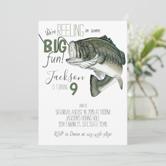 魚釣り誕生日 招待状 (スタンド正面)