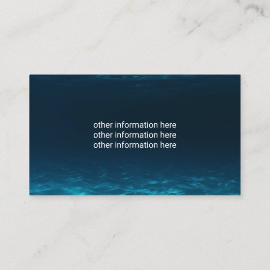 魚釣り誘導餌店水中魚釣りチャーター 名刺 (裏面)