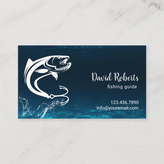 魚釣り誘導餌店水中魚釣りチャーター 名刺 (正面)